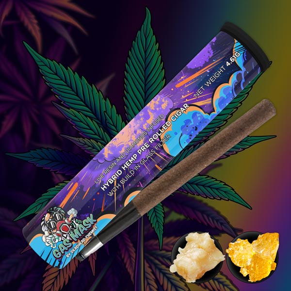 Gas Mask Hybrid Hemp Pre-Rolled Cigar | 4.61G Infused & Non-Infused